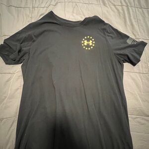Under Armour Men's Black Tee with Gold Logo